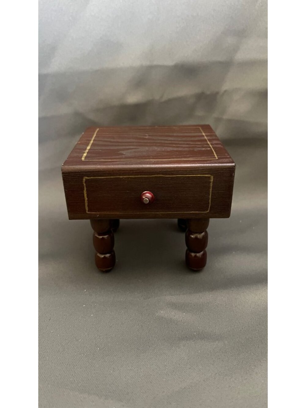 Miniature 1:6 Plaid Living Room Set With Sofa Chair Ottoman Tables & Black Baby - Picture 10 of 11